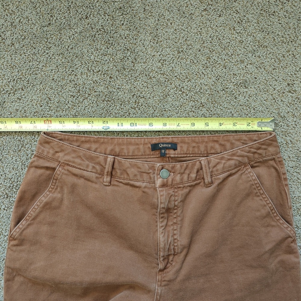 QUINCE Women Cropped Pants 12 Rust Organic Cotton Twill Minimalist LB49339-CFL01 - Picture 11 of 15
